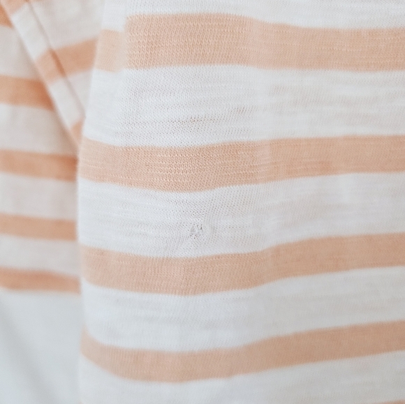 Chico's Striped Embellished Crew Neck 3/4 Sleeves Women's Top Size 1 - Picture 7 of 7